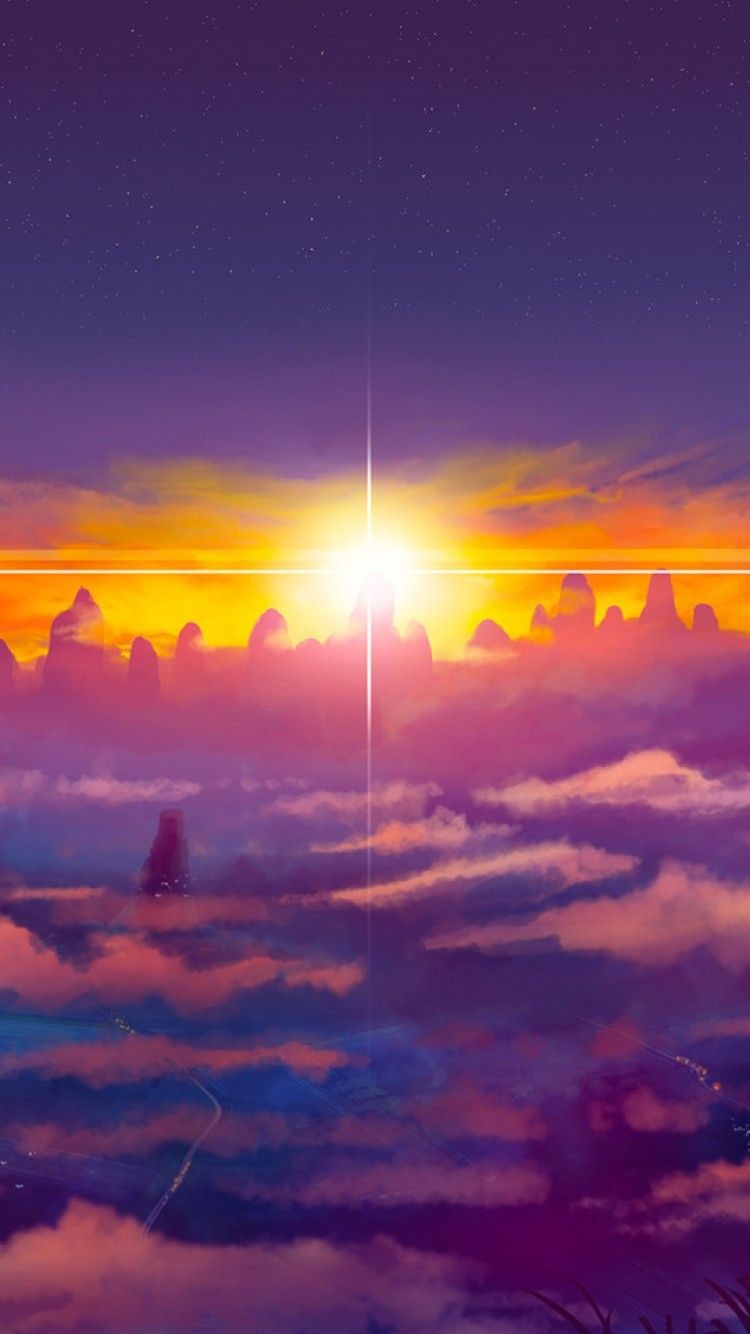 Ảnh anime hoàng hôn cảm xúc tràn ngập