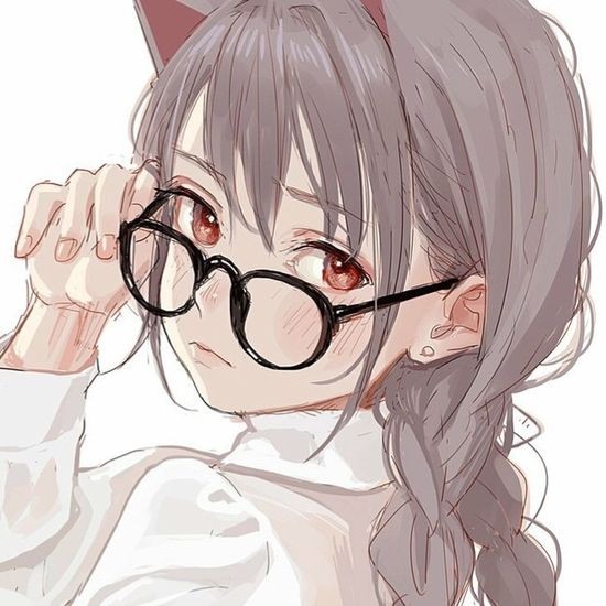 Ảnh anime nữ cute đeo kính toát lên sự dễ thương