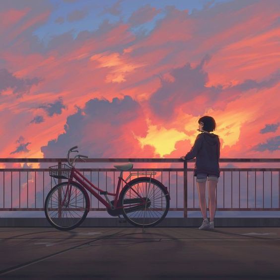 Ảnh hoàng hôn anime huyền bí