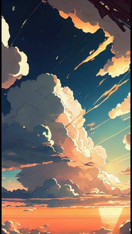 Ảnh hoàng hôn anime làm nổi bật nhân vật
