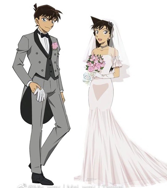 Ánh mắt đầy yêu thương trong ảnh cưới anime