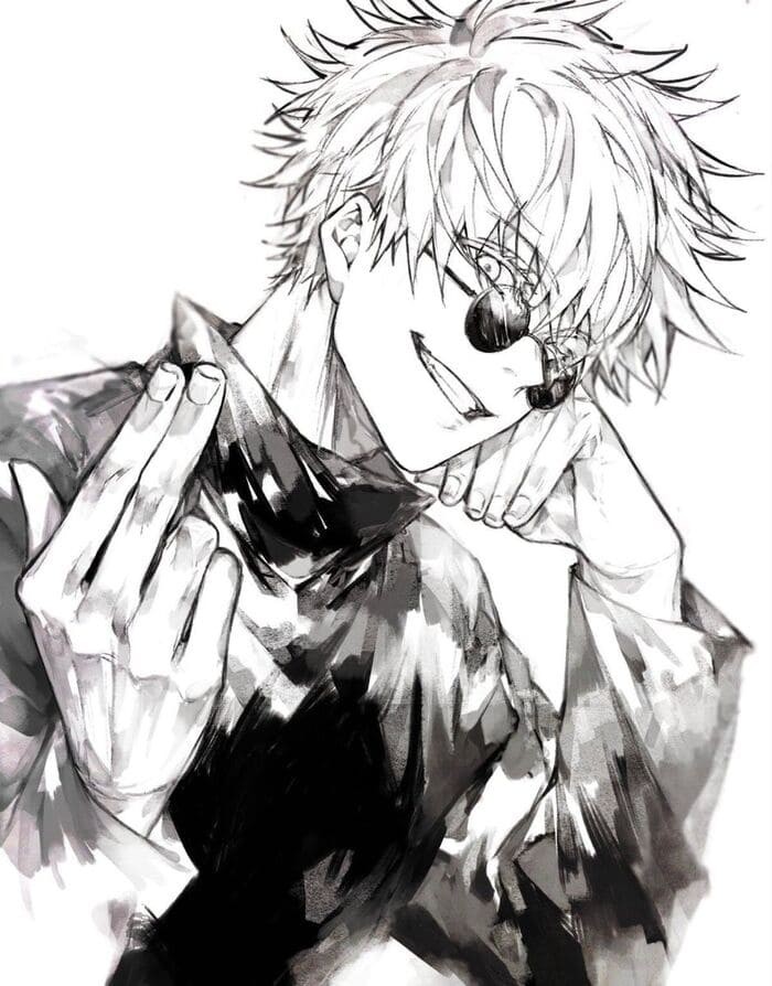 Ảnh miệng anime nam với đôi môi nhếch nhẹ, tạo cảm giác tự tin và quyết đoán