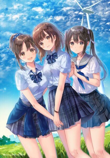 Ảnh nhóm anime với tình bạn chân thành