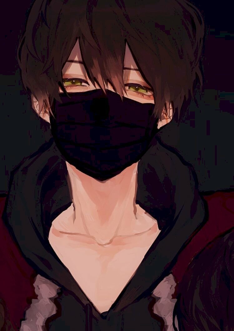 Ảnh nửa mặt anime với đôi mắt sáng rực