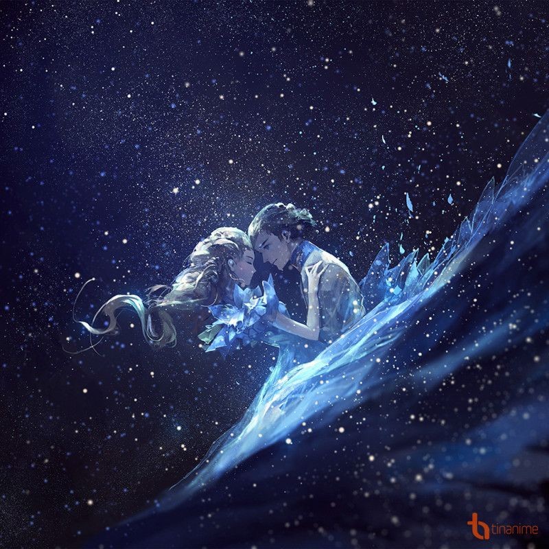 Ánh sáng mờ ảo của dải ngân hà trong bức tranh anime