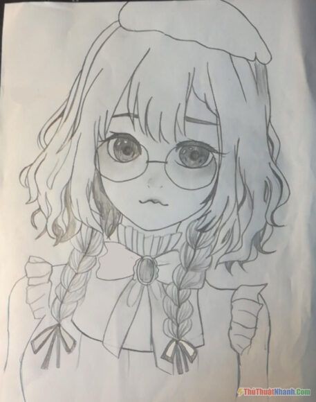 Ảnh vẽ anime vẽ đôi mắt anime trong veo đầy tâm trạng