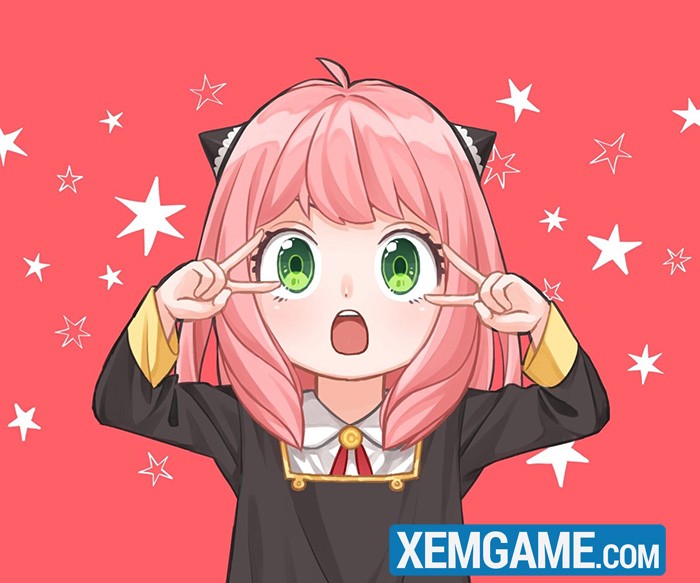 Anya cười tươi rạng rỡ với cây kem