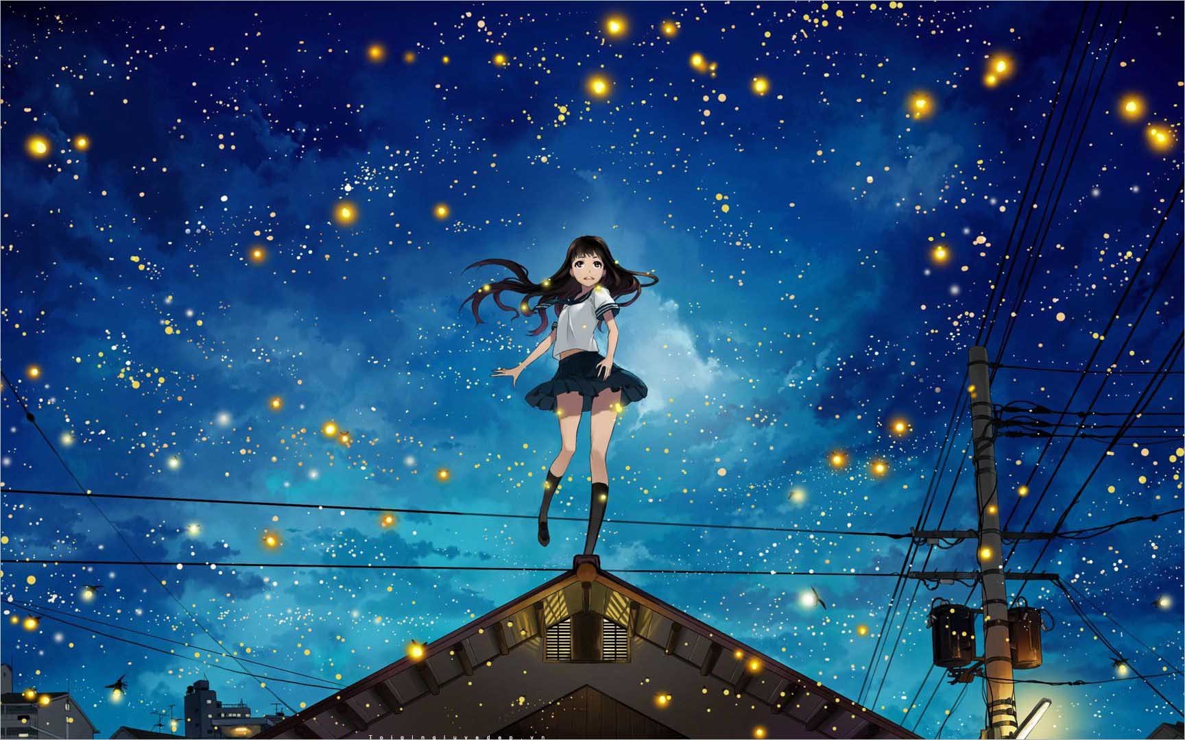 Bầu trời anime đầy nắng