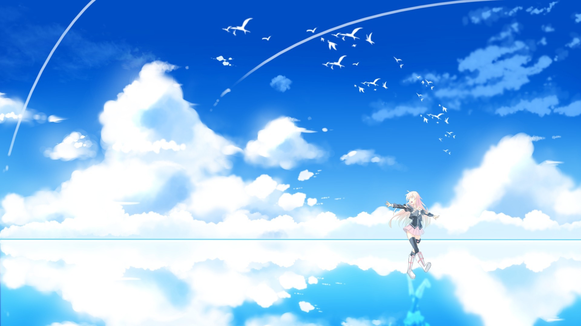 Bầu trời anime đêm yên tĩnh
