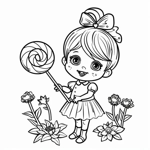 Bé học hỏi qua tranh tô màu kẹo mút đầy sắc màu và niềm vui.