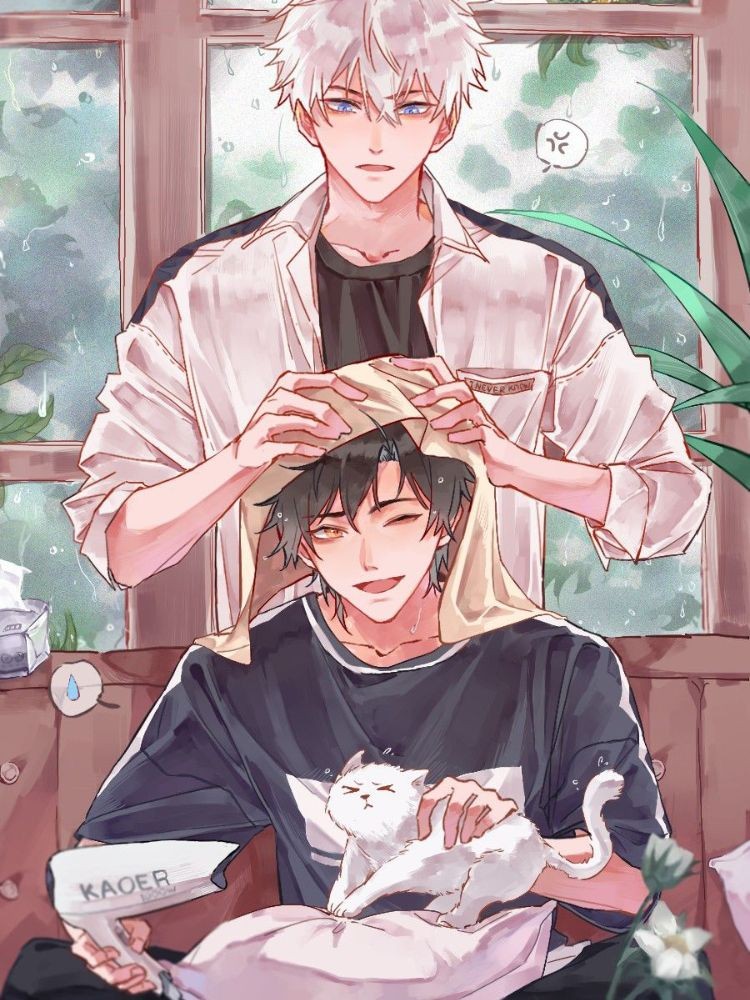 Cái ôm nhẹ nhàng giữa hai nhân vật anime