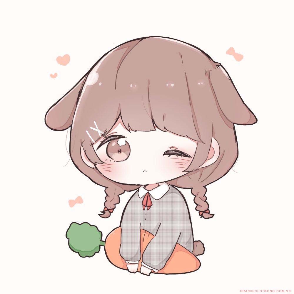 Cô bé chibi với cả rốt lớn