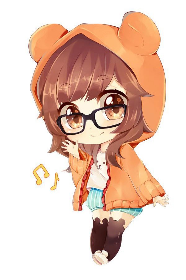 Cô bé chibi với chiếc mũ gấu