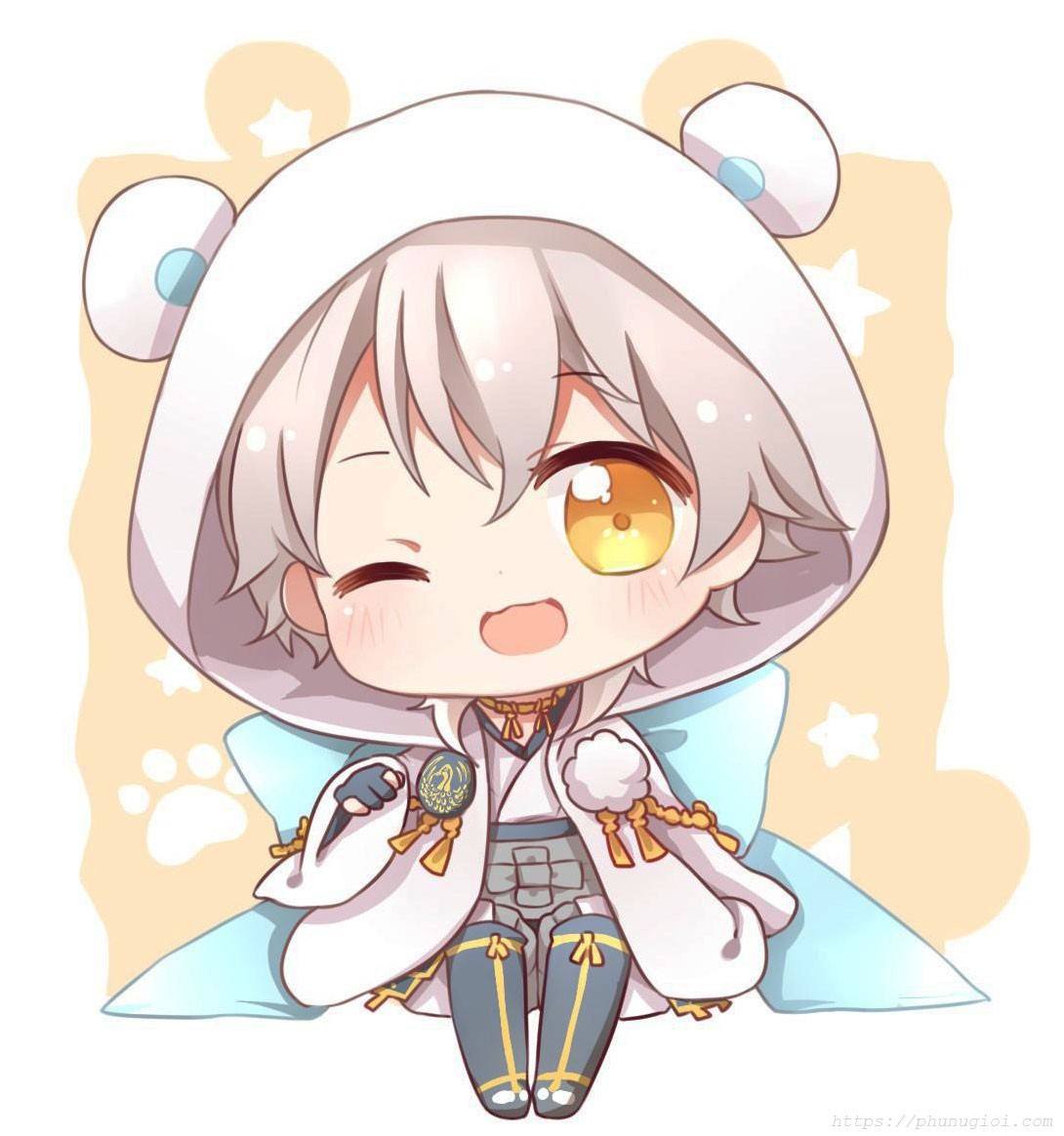 Cô gái chibi với váy trắng