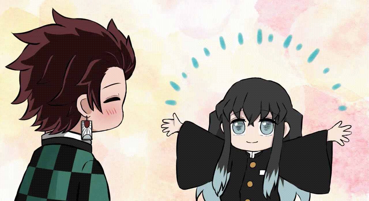 Cô gái chibi vui mừng