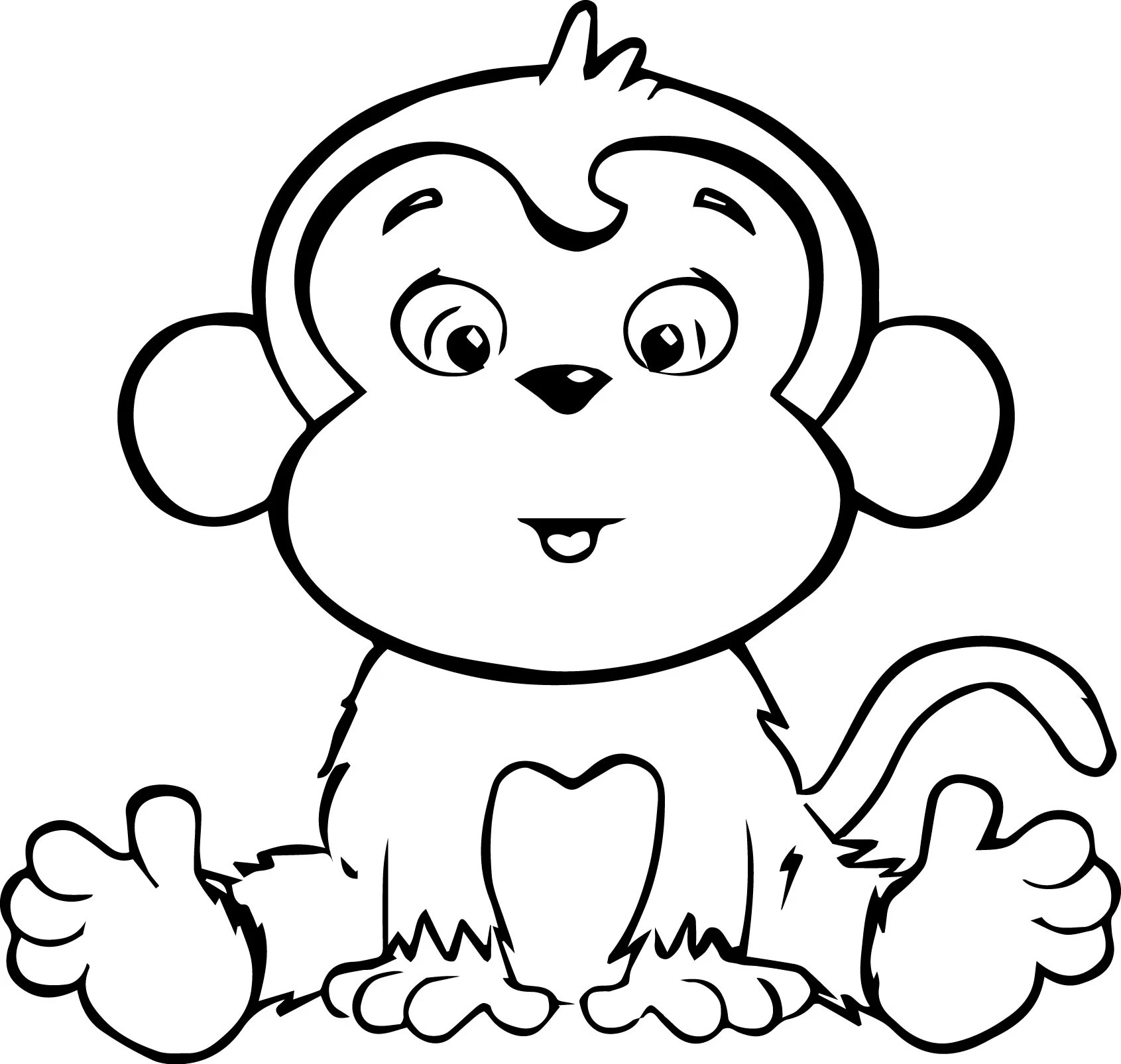 Con khỉ là hình ảnh dễ thương để bé tô màu trong mùa hè.