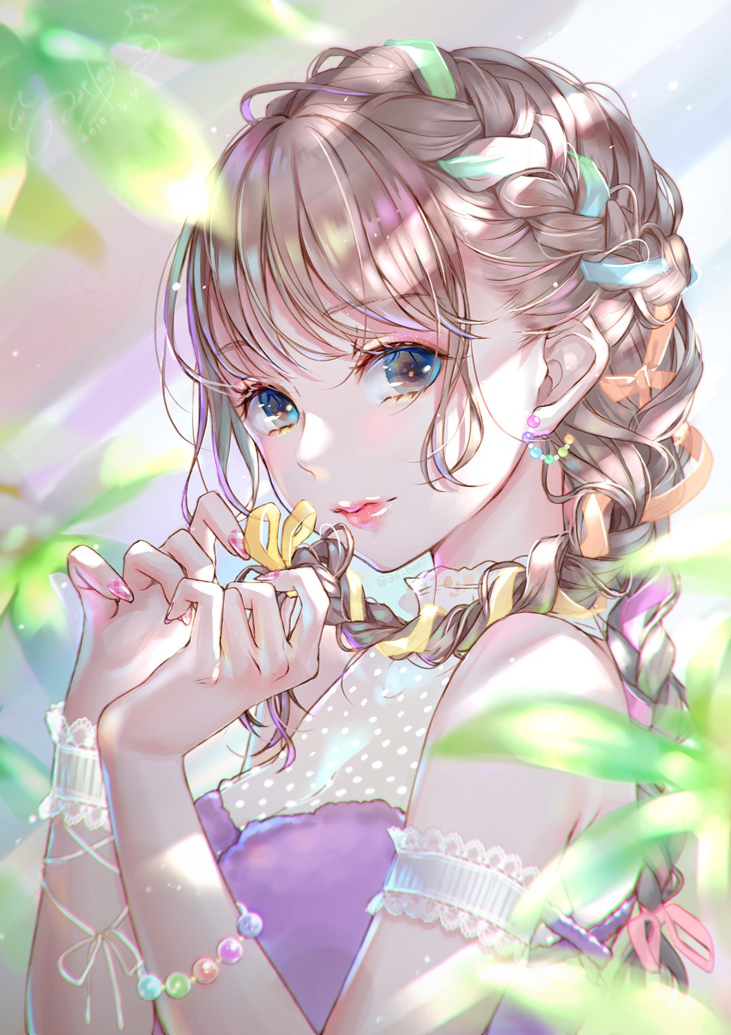 Công chúa anime lộng lẫy trong váy tím