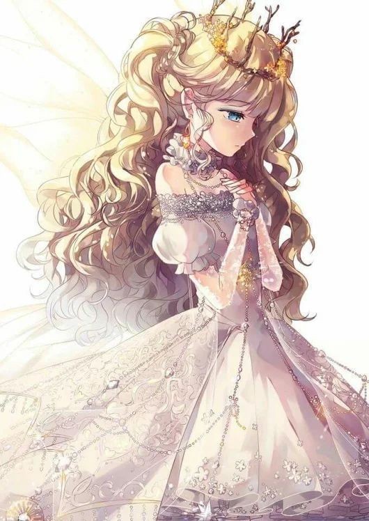 Công chúa anime với váy lấp lánh