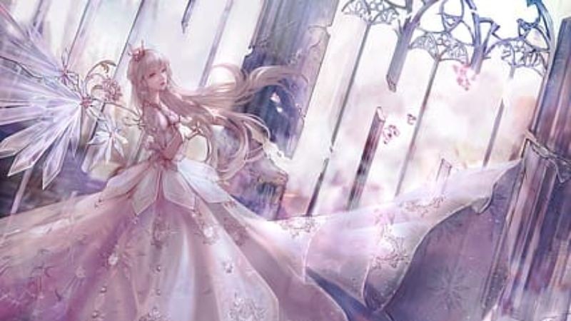 Công chúa anime với váy lụa mềm mại