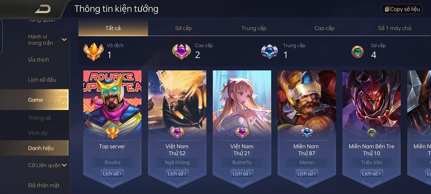 Danh hiệu chiến lực trong Liên Quân Mobile
