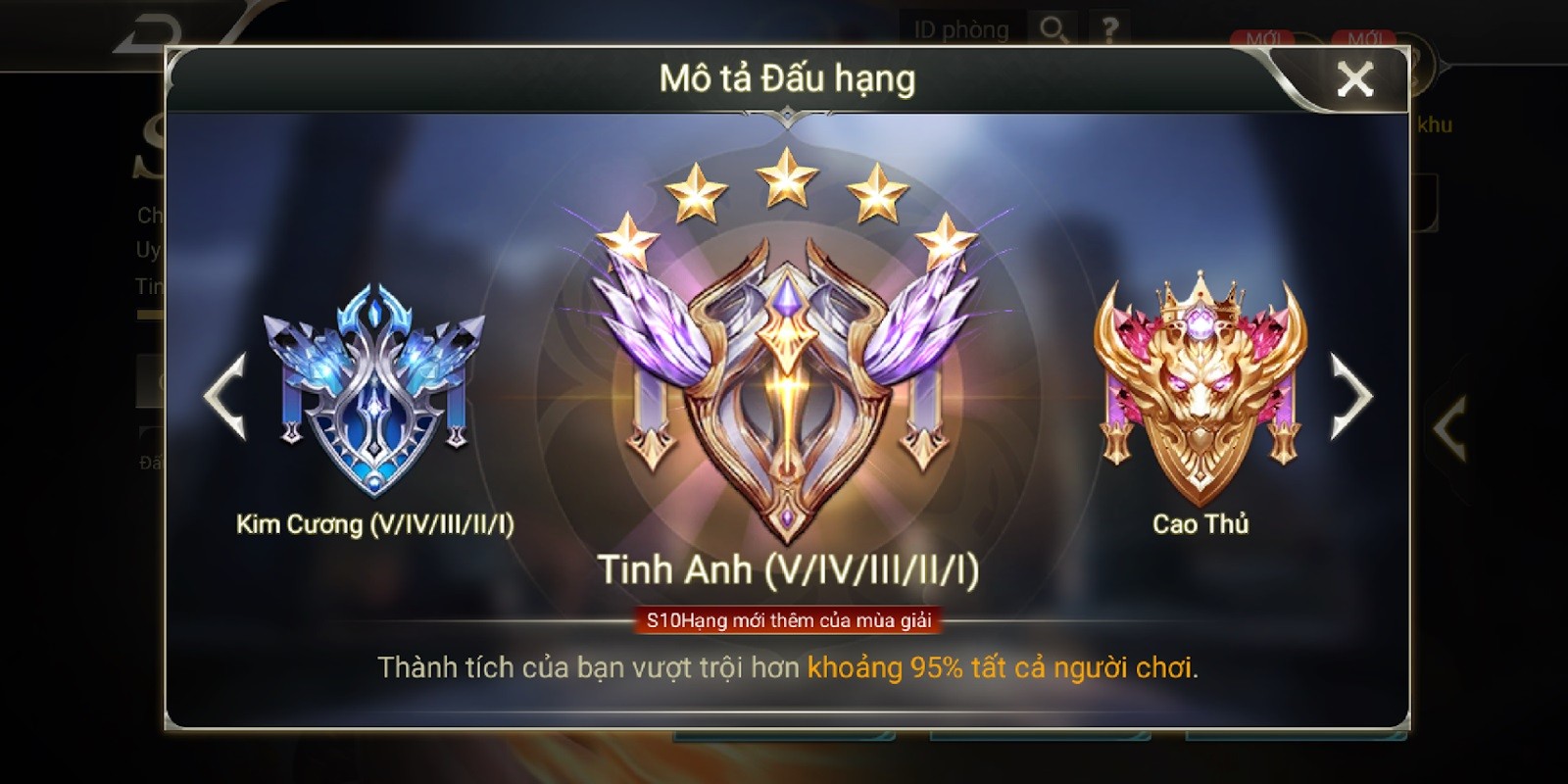 Danh hiệu rank trong Liên Quân Mobile