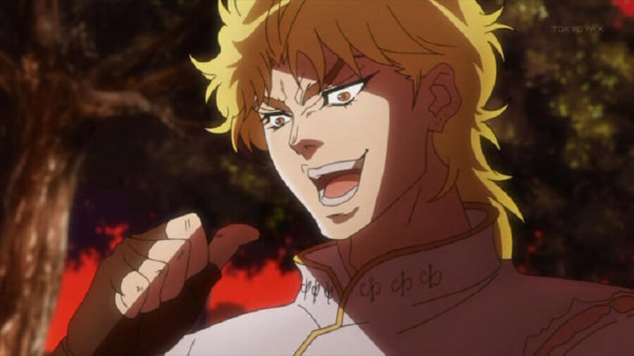 Dio Brando với vẻ kiêu ngạo và sức mạnh