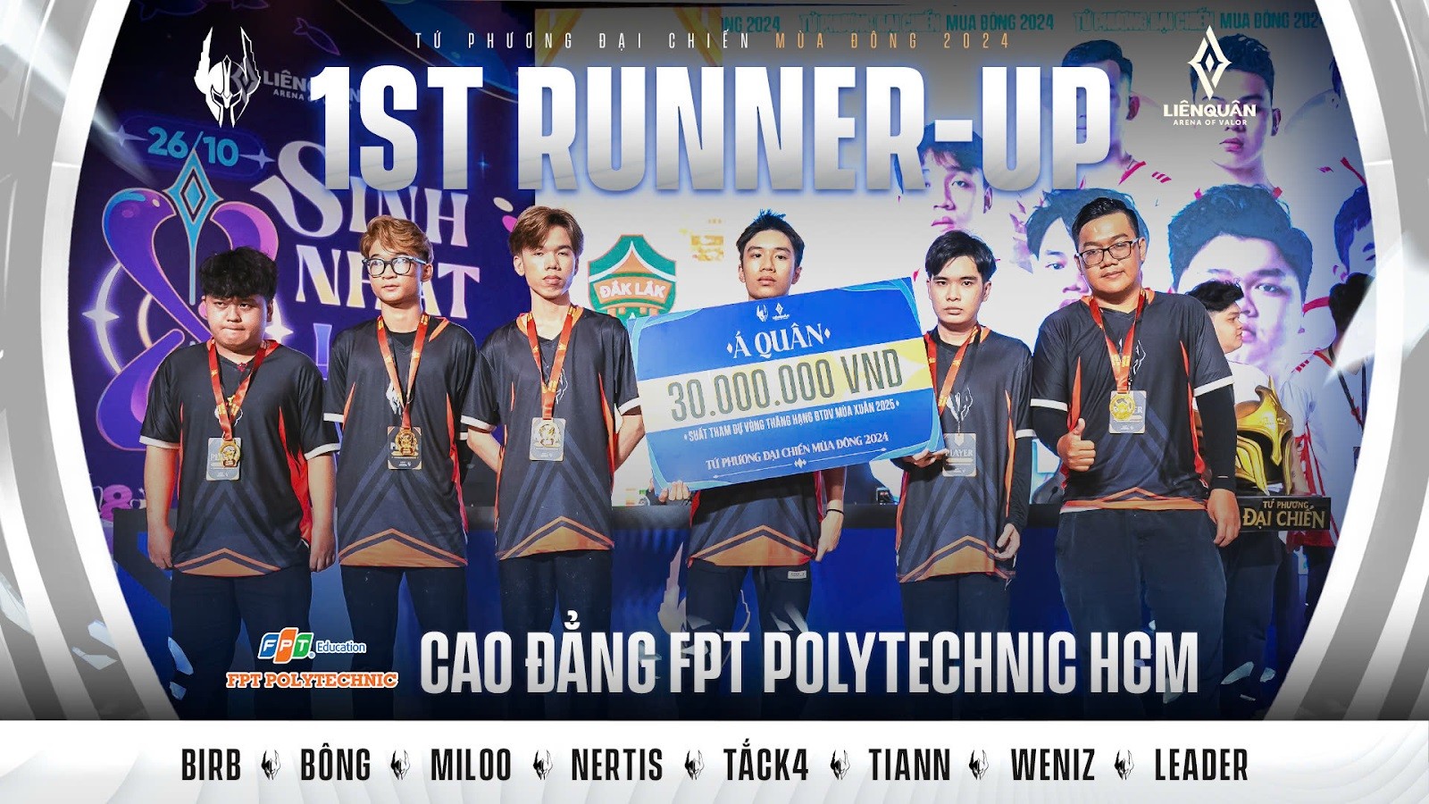 Đội tuyển CĐ FPT Polytechnic TPHCM giành hạng 2