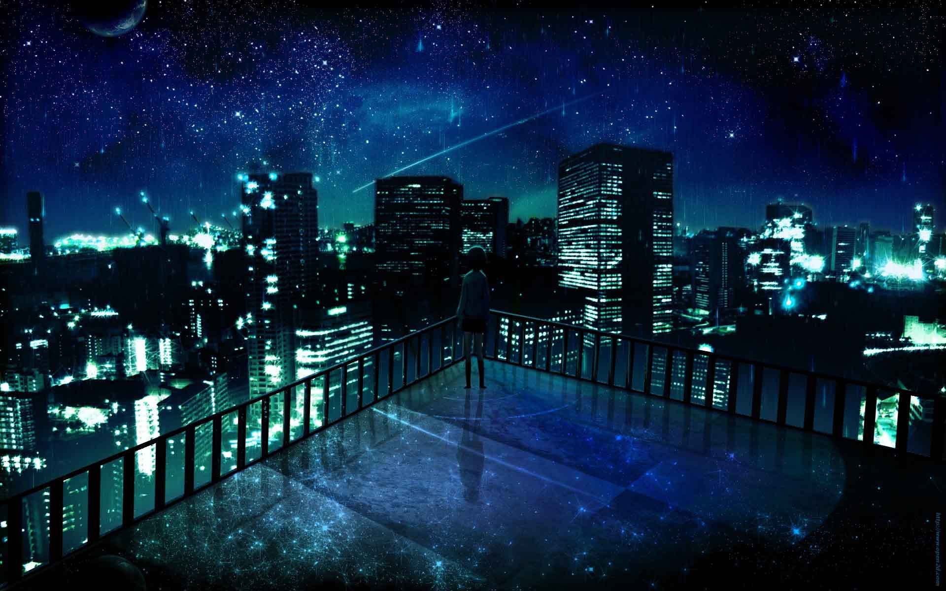 Đường phố anime đầy sức sống với nhiều hoạt động