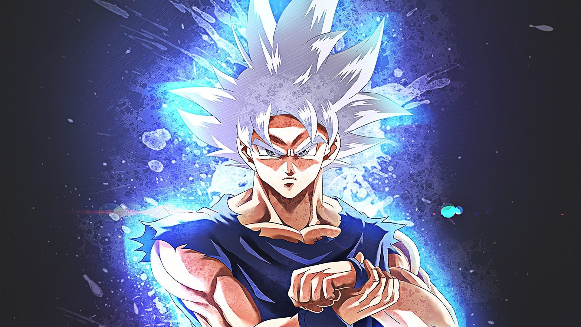 Goku trong trạng thái chiến đấu, năng lượng mạnh mẽ tỏa ra từ cơ thể