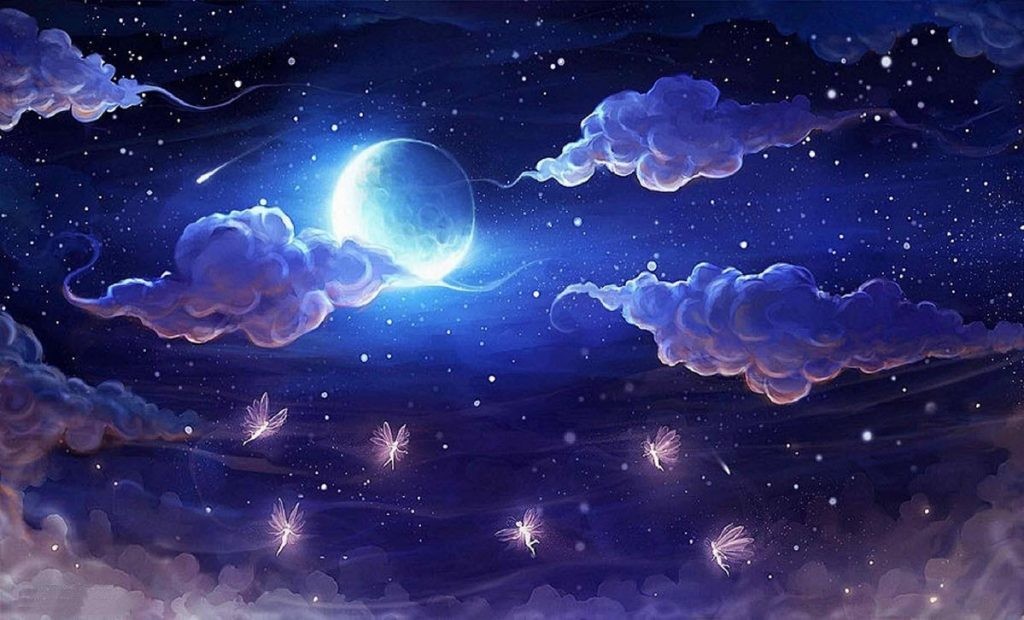 Hình ảnh bầu trời đêm đầy sao trong anime