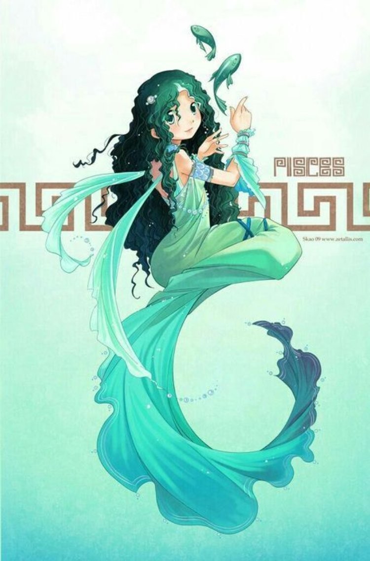 Hình ảnh cung Song Ngư anime dịu dàng và ấm áp