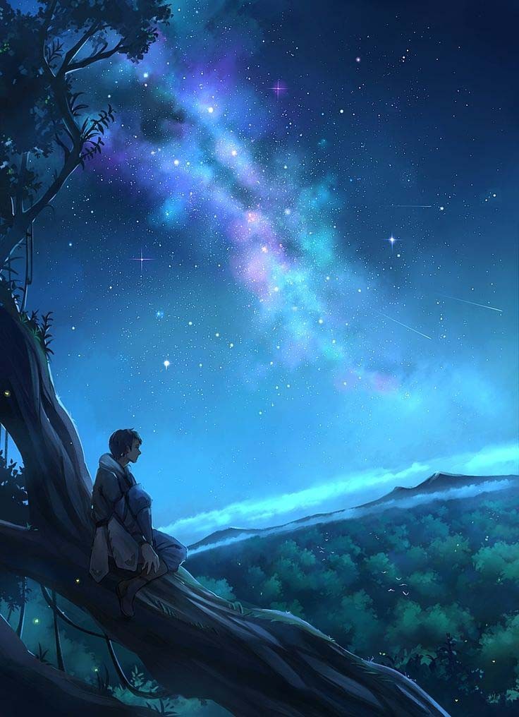 Hình ảnh dải ngân hà anime lấp lánh