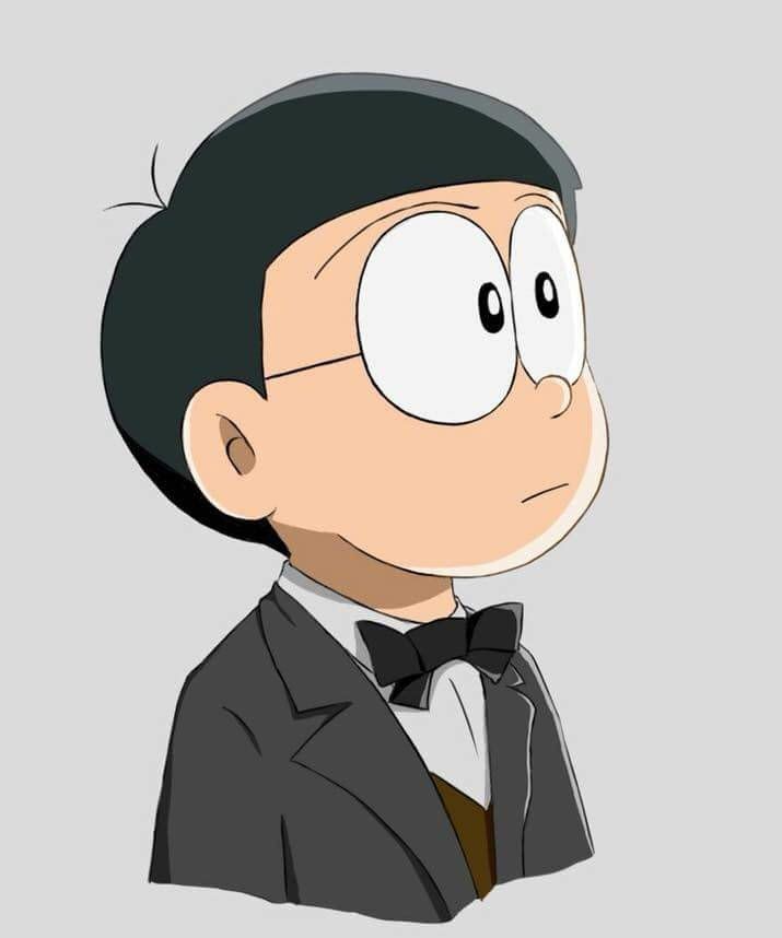 Hình ảnh Nobita đáng yêu và quyết tâm