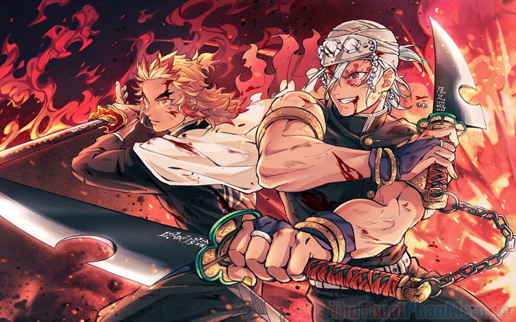 Hình ảnh Uzui Tengen sôi động và quyết đoán