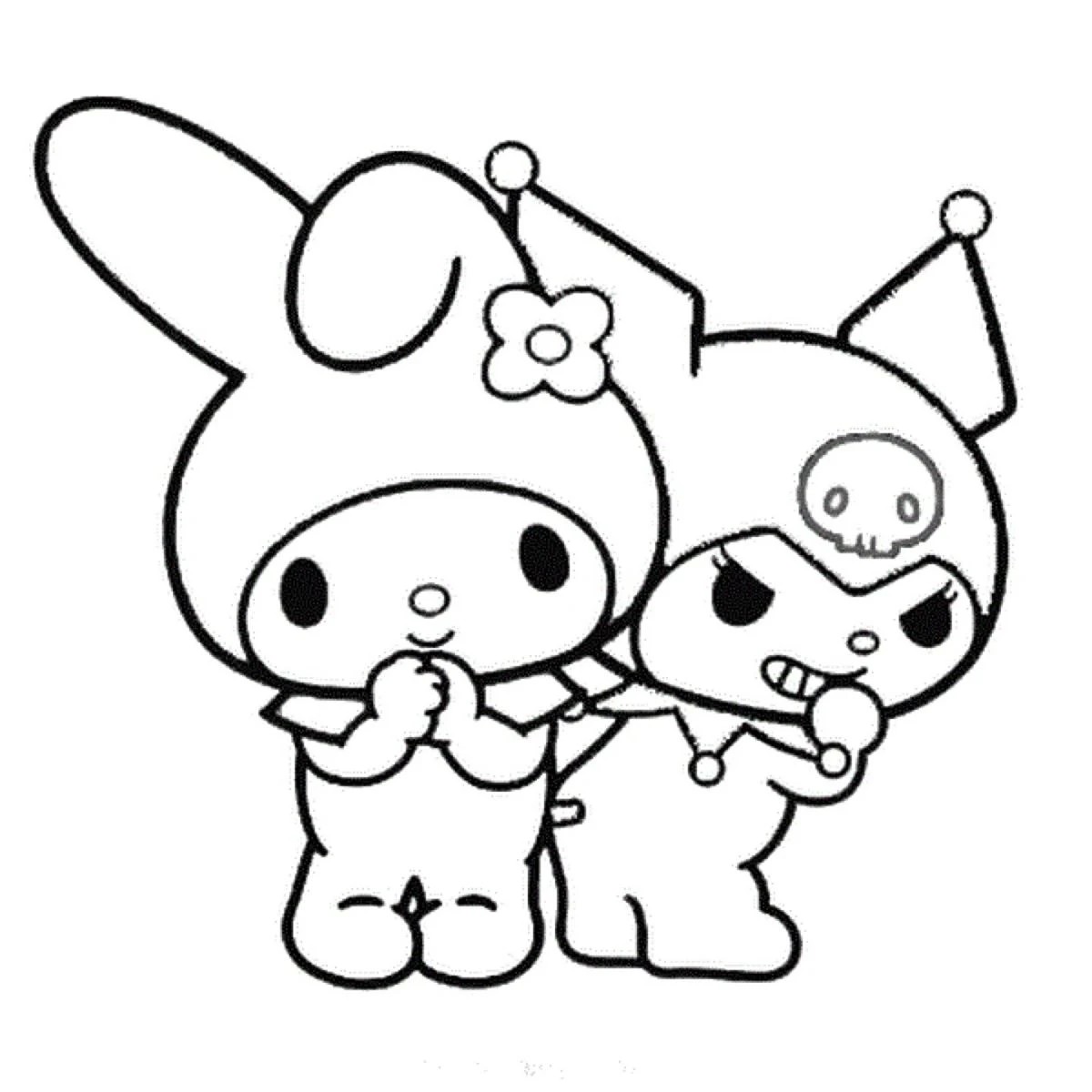 Hình tranh tô màu My Melody dễ thương