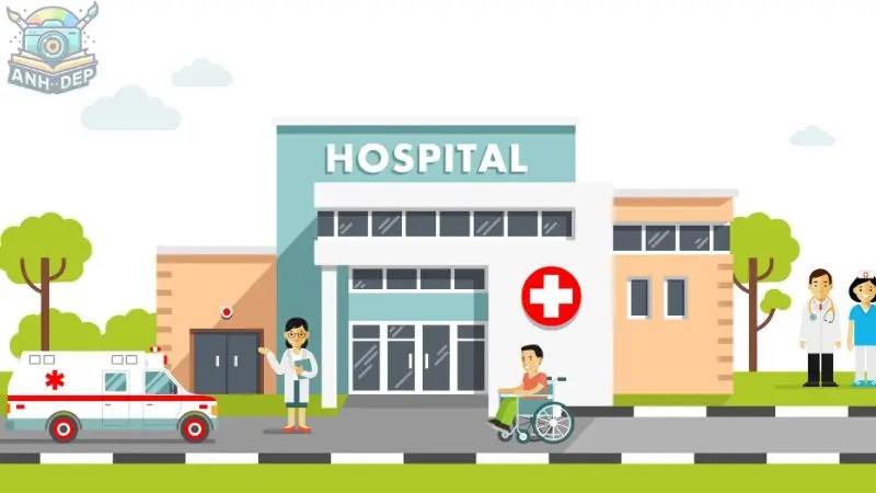 Hình vẽ bệnh viện độc đáo để tập tô