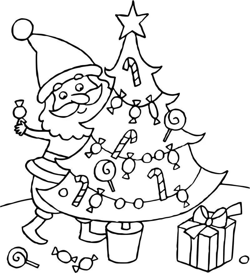 Hình vẽ cây thông Noel để tập tô