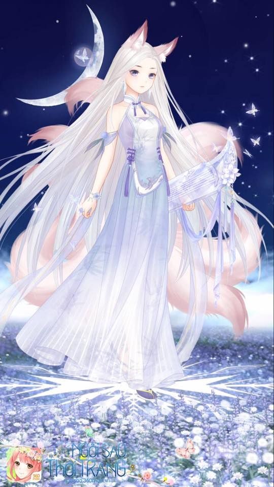 Hồ ly anime với ánh mắt sắc sảo
