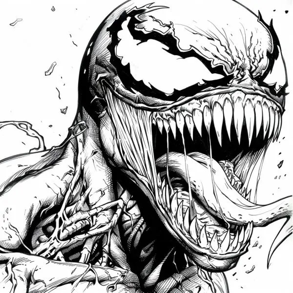 Khám phá nhân vật Venom qua tranh tô màu siêu chi tiết và sáng tạo.