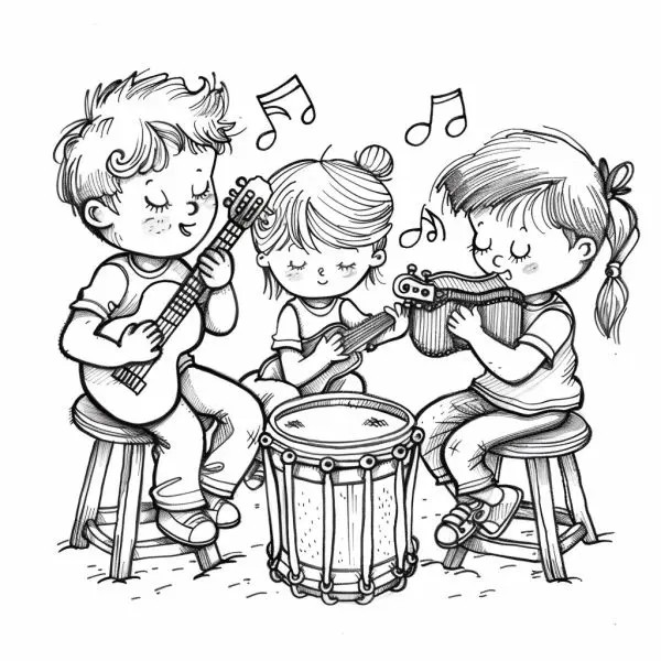 Làm mới ngày dài với tranh tô màu góc âm nhạc sinh động.