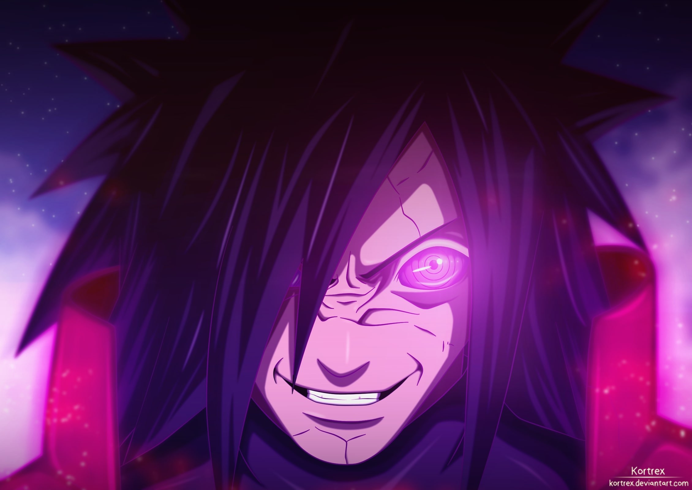 Madara ngầu trong khoảnh khắc chiến đấu, ánh mắt sắc như lưỡi kiếm