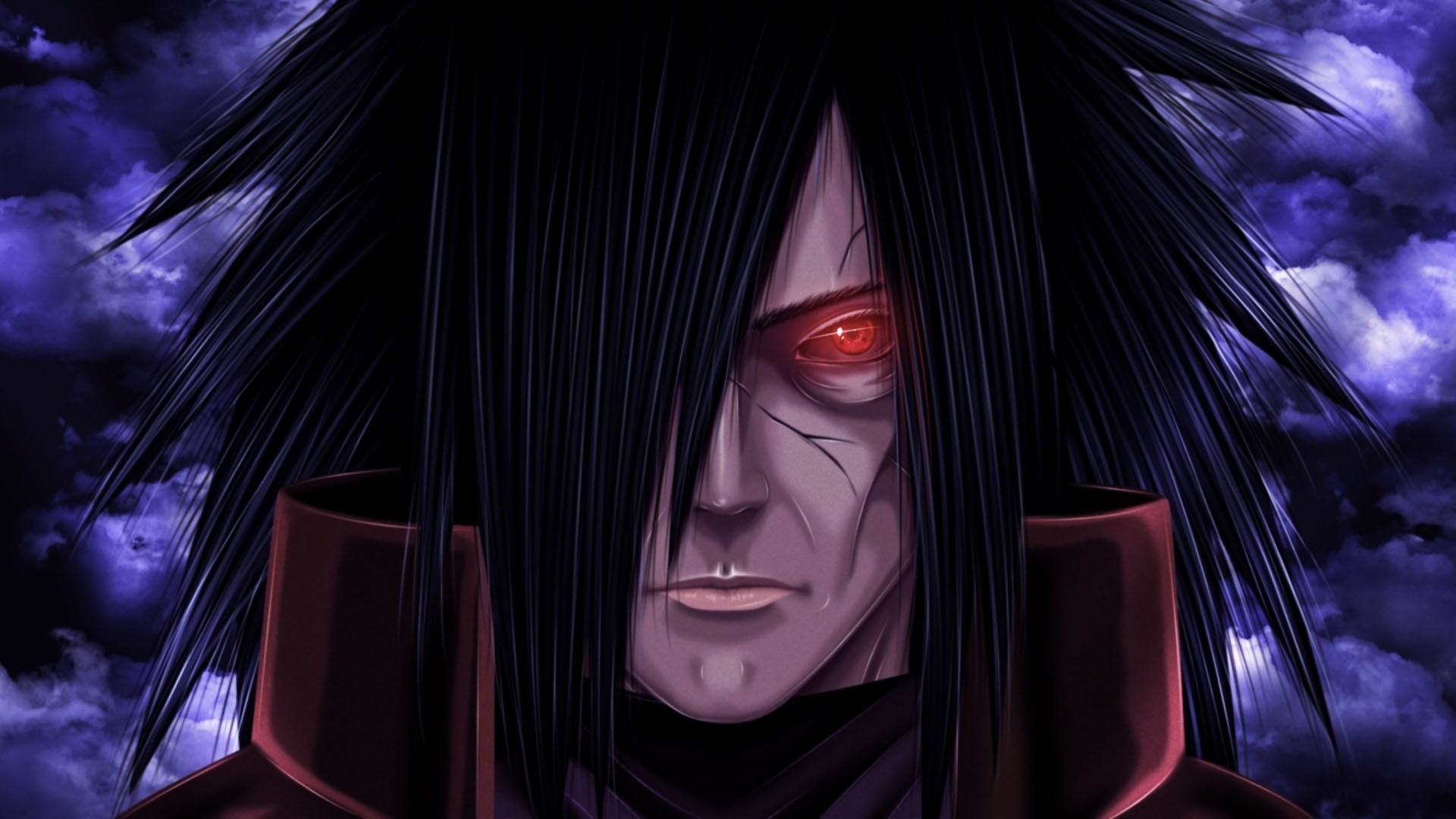 Madara Uchiha với ánh mắt sắc bén, sẵn sàng tiêu diệt mọi kẻ thù cản đường