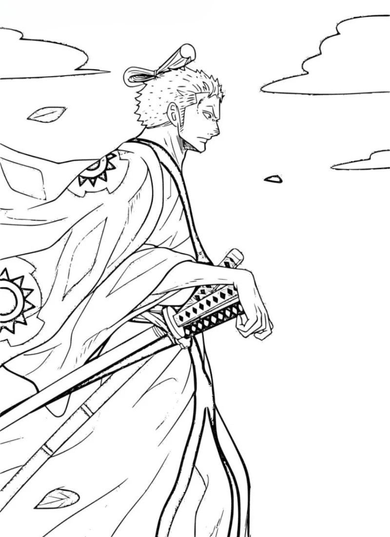 Mẫu tranh tô màu Zoro miễn phí