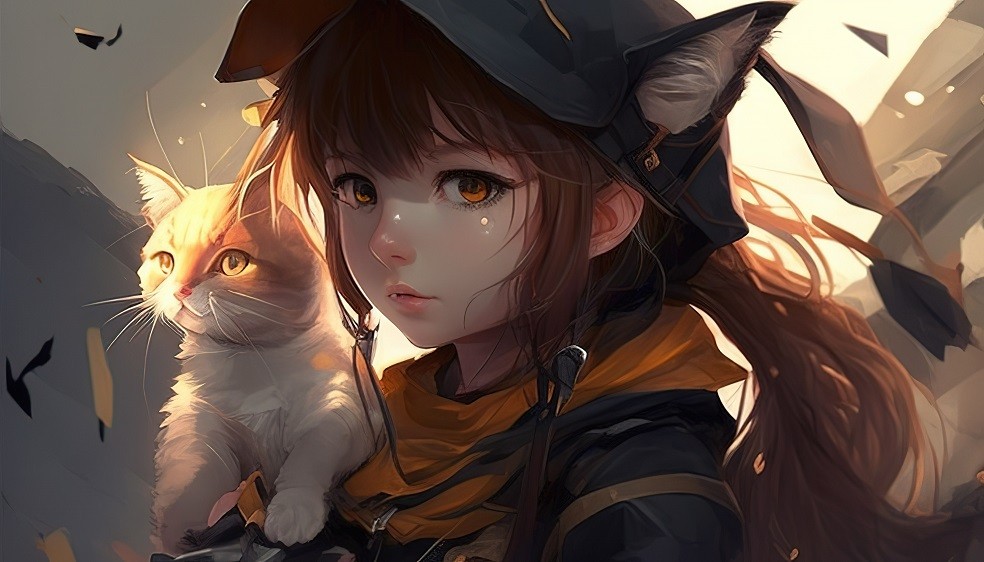 Mèo Anime ngầu và tự tin