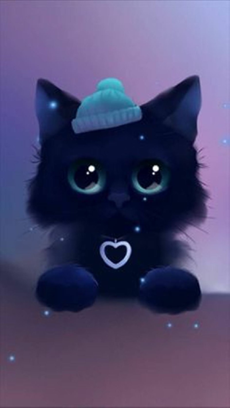 Mèo đen Anime với ánh mắt sắc sảo