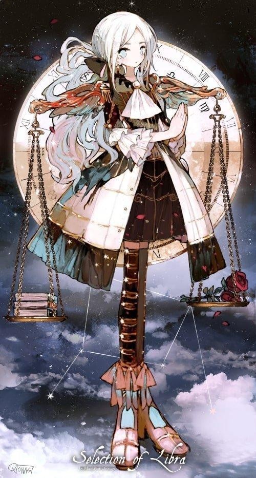 Một hình tượng Thiên Bình anime đầy tinh tế và sự cân đối trong từng chi tiết