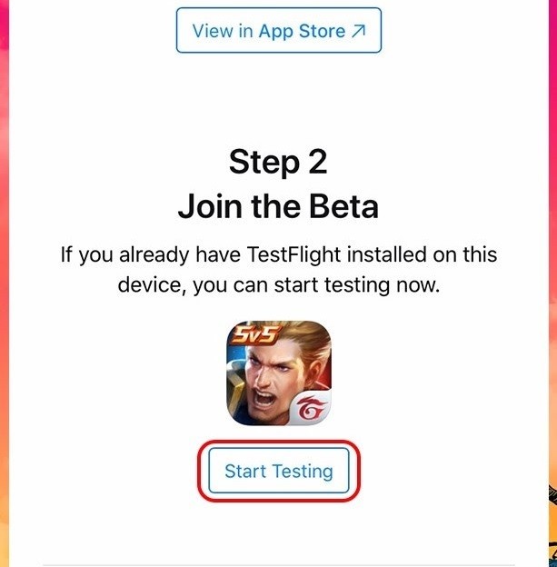 Nhấn vào Start Testing
