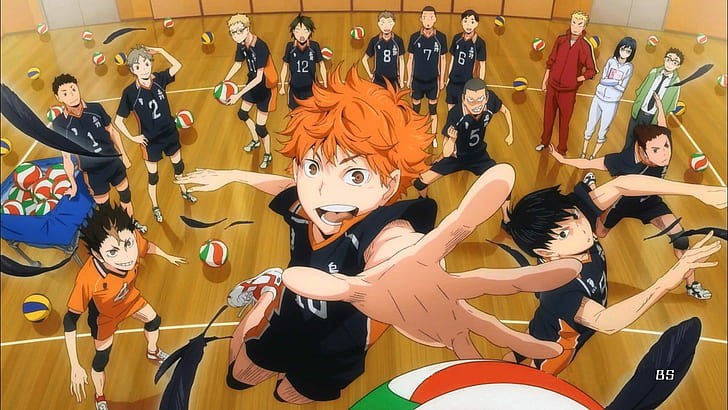 Nhân vật anime bóng chuyền phối hợp ăn ý