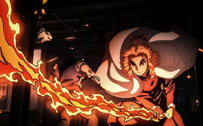 Rengoku thể hiện sự nguy hiểm qua từng cử động, sẵn sàng tung đòn quyết định