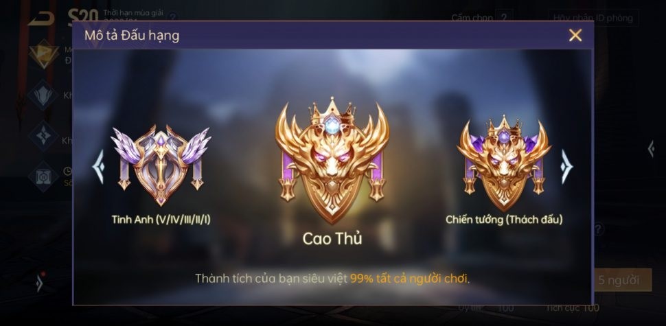 reset rank lien quan 3